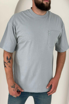 POCKET DETAIL ONE COLOR MEN T-SHIRT GREY/GRI 