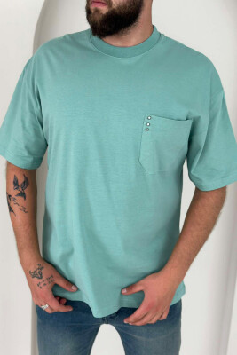 POCKET DETAIL ONE COLOR MEN T-SHIRT MINT/MENTE 