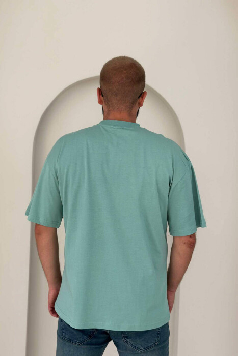 POCKET DETAIL ONE COLOR MEN T-SHIRT MINT/MENTE - 4