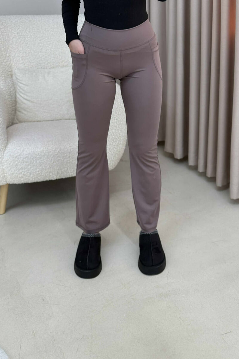 POCKETS DETAIL WIDE LEG ONE COLOR WOMEN LEGGINGS VINEGAR/UTHULL - 5