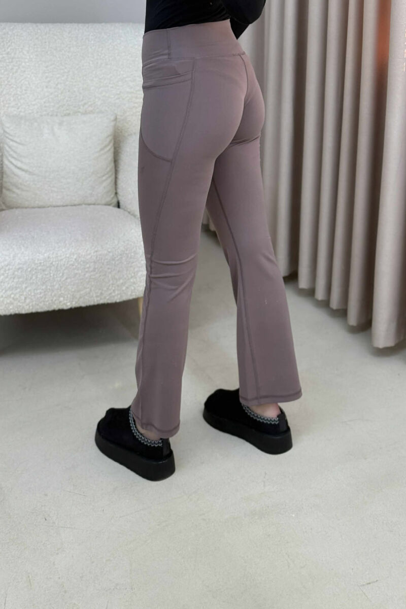 POCKETS DETAIL WIDE LEG ONE COLOR WOMEN LEGGINGS VINEGAR/UTHULL - 6