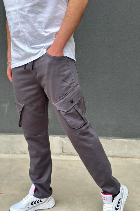 POCKET MEN CARGO PANTS DARK GREY/GEE - 2