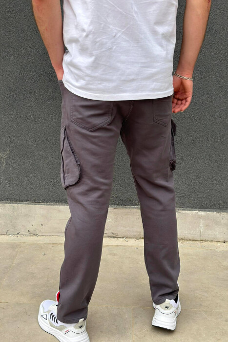 POCKET MEN CARGO PANTS DARK GREY/GEE - 3