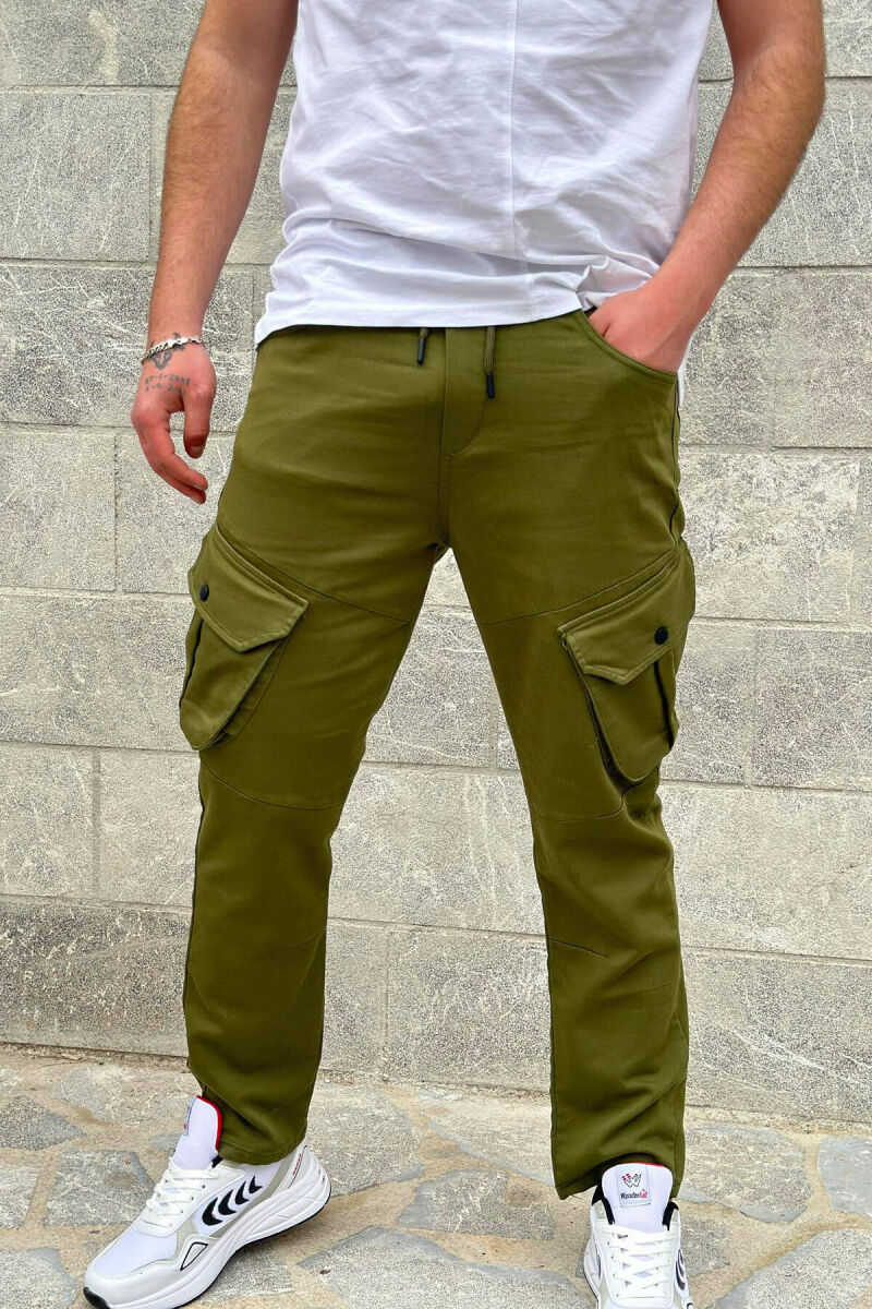 POCKET MEN CARGO PANTS GREEN/JESHILE - 1