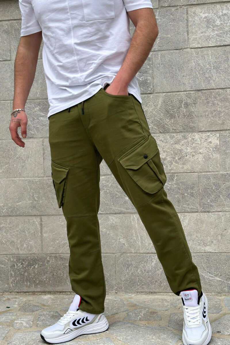 POCKET MEN CARGO PANTS GREEN/JESHILE - 2