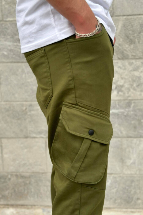 POCKET MEN CARGO PANTS GREEN/JESHILE - 4