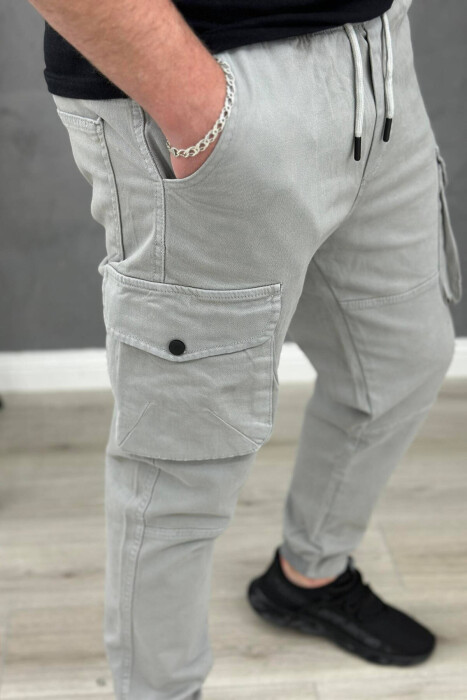 POCKET MEN CARGO PANTS GREY/GRI - 2