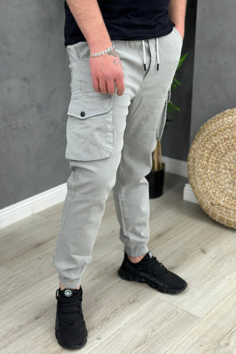 POCKET MEN CARGO PANTS GREY/GRI - 4