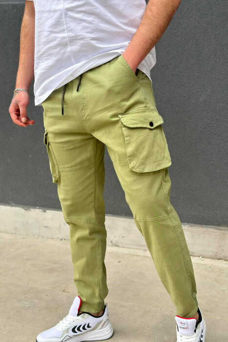 POCKET MEN CARGO PANTS LIGHT GREEN/JEZB - 2