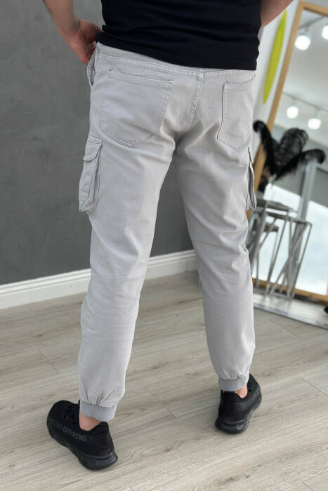 POCKET MEN CARGO PANTS LIGHT GREY/GZ - 3