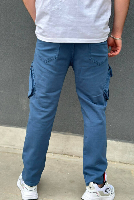 POCKET MEN CARGO PANTS LIGHTBLUE/BZ - 3