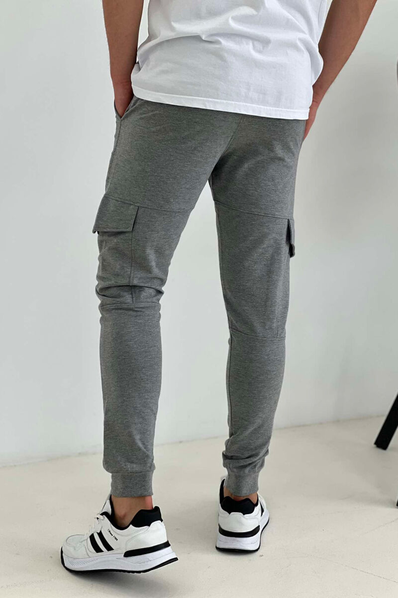 POCKET ONE COLOR COTTON MEN SWATPANTS GREY/GRI - 3