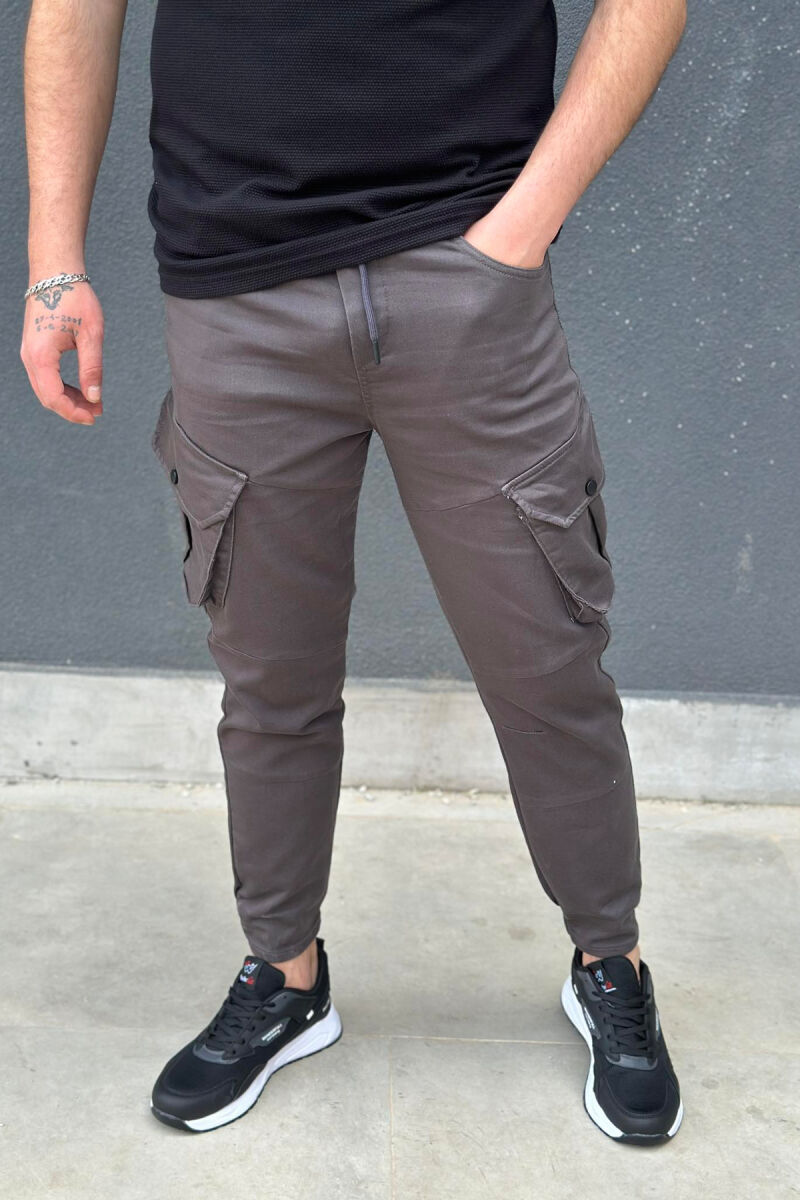 POCKET ONE COLOR MEN CARGO DARK GREEN/JEE - 1