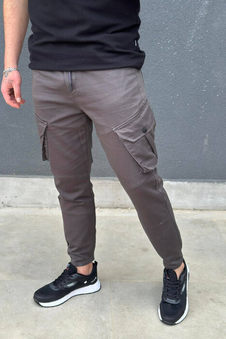 POCKET ONE COLOR MEN CARGO DARK GREEN/JEE - 4