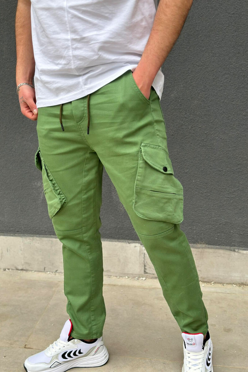 POCKET ONE COLOR MEN CARGO GREEN/JESHILE - 2