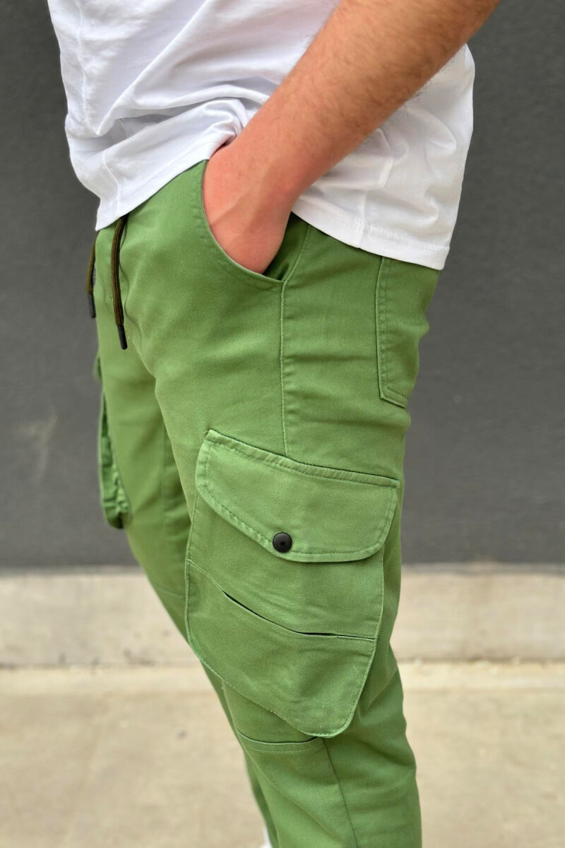 POCKET ONE COLOR MEN CARGO GREEN/JESHILE - 4