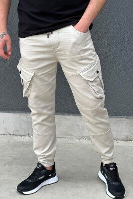 POCKET ONE COLOR MEN CARGO LIGHT BEIGE/BZHZB 