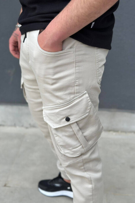 POCKET ONE COLOR MEN CARGO LIGHT BEIGE/BZHZB - 2