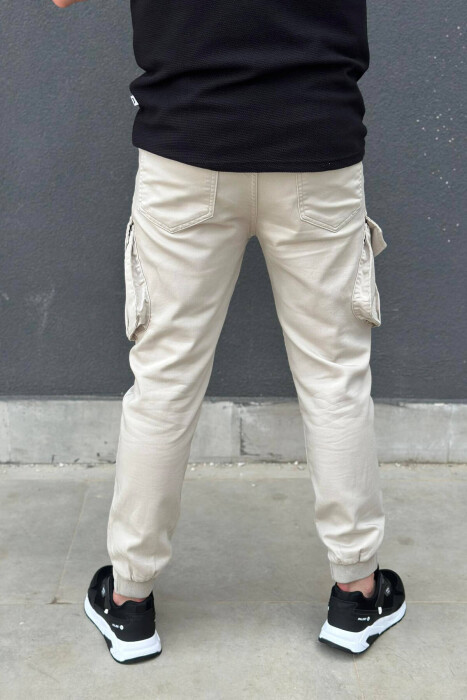 POCKET ONE COLOR MEN CARGO LIGHT BEIGE/BZHZB - 4