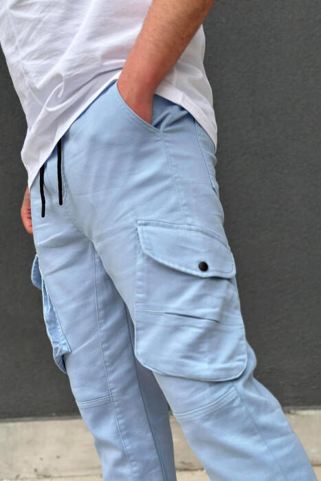 POCKET ONE COLOR MEN CARGO LIGHTBLUE/BZ - 3