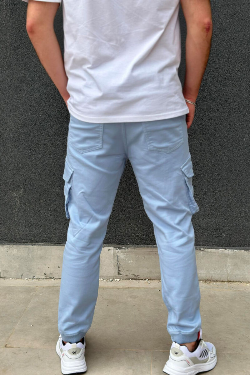 POCKET ONE COLOR MEN CARGO LIGHTBLUE/BZ - 5