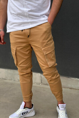 POCKET ONE COLOR MEN CARGO PANTS BEIGE/BEZHE 