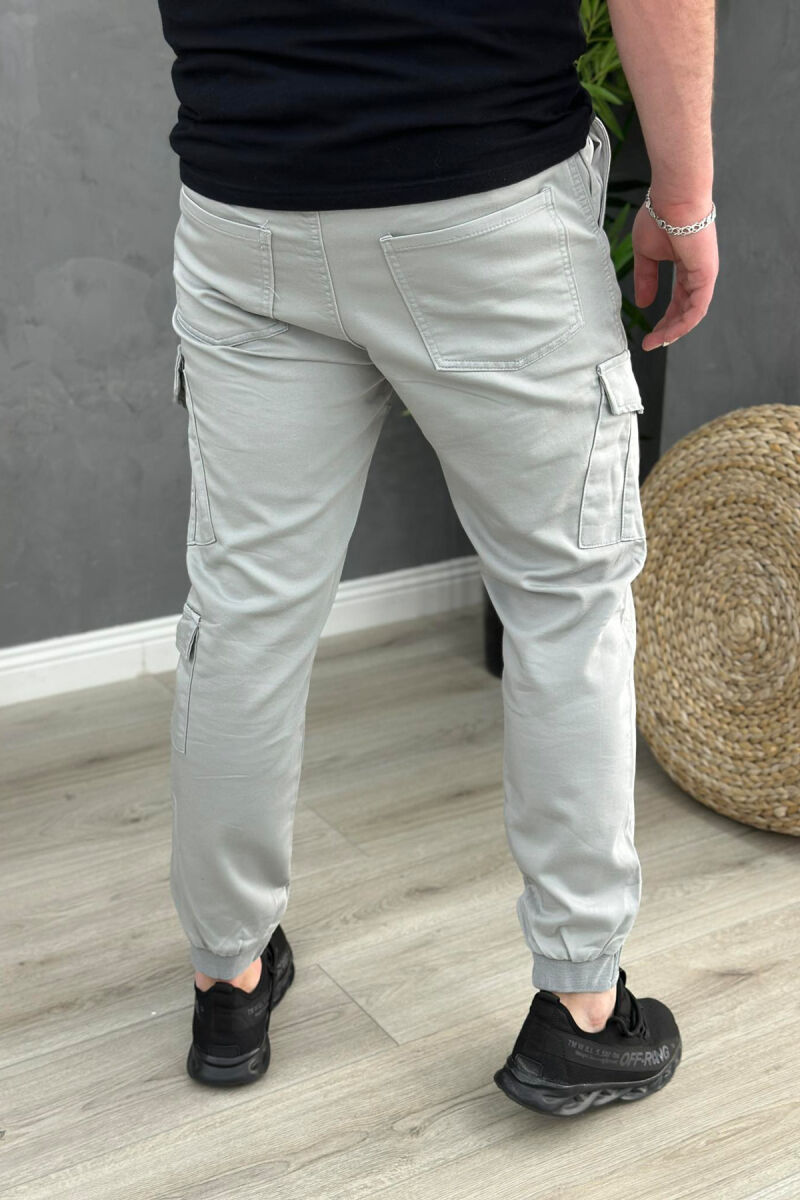 POCKET ONE COLOR MEN CARGO PANTS GREY/GRI - 3