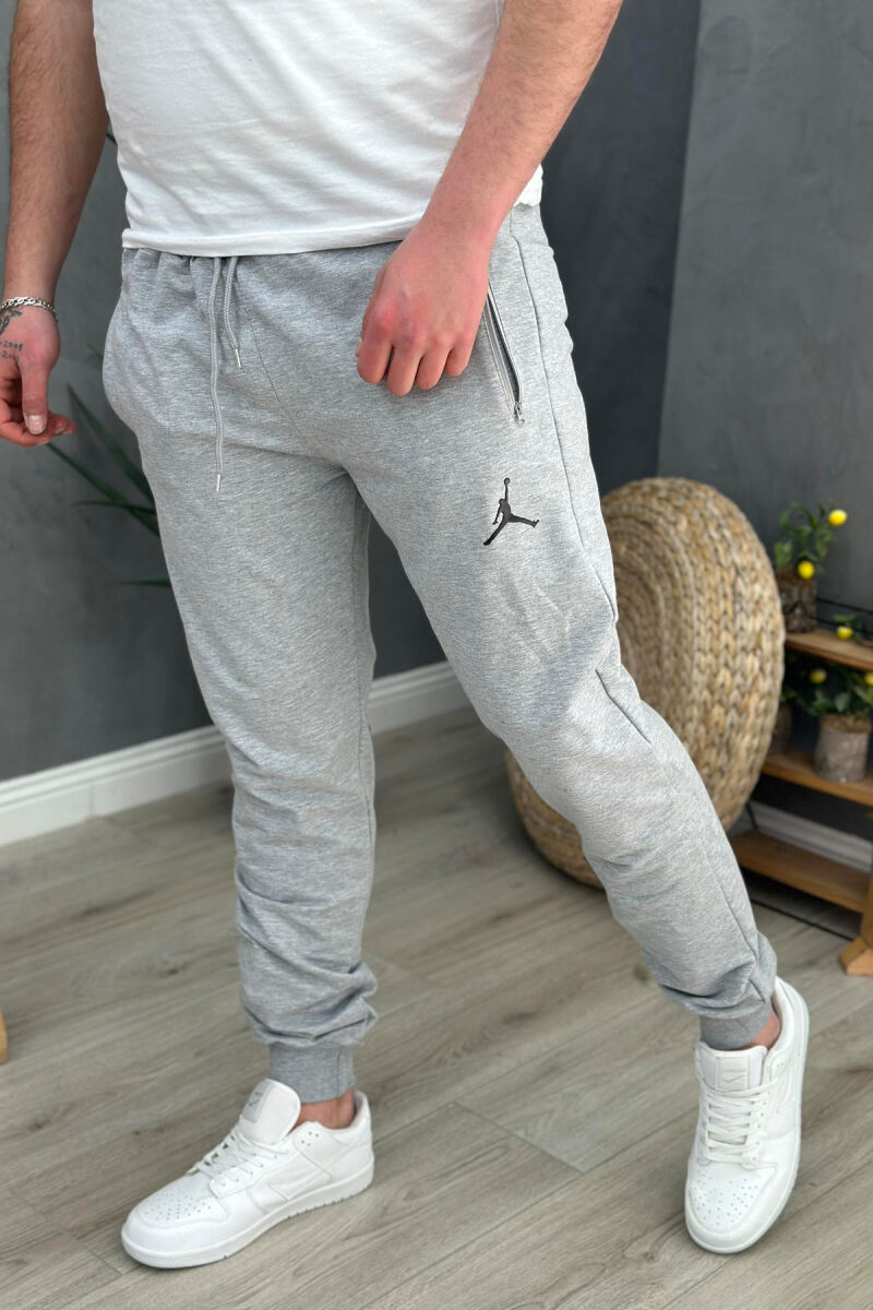 POCKET ONE COLOR MEN SWEATPANTS LIGHT GREY/GZ - 4