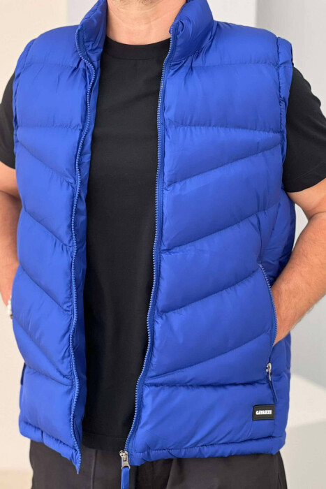 POCKET ONE COLOR MEN VEST BLUE/BLU - 6