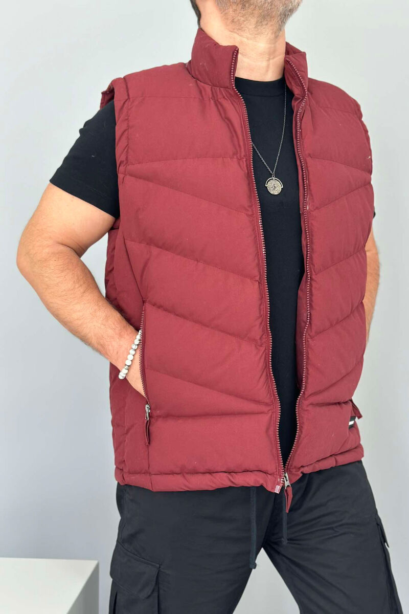 POCKET ONE COLOR MEN VEST BURGUNDY/VISHNJE - 1