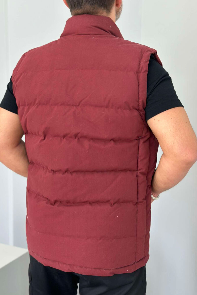 POCKET ONE COLOR MEN VEST BURGUNDY/VISHNJE - 3