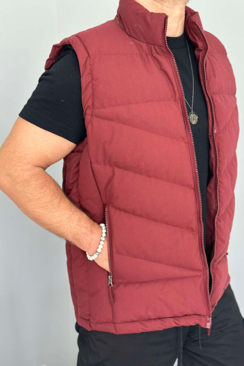 POCKET ONE COLOR MEN VEST BURGUNDY/VISHNJE - 4