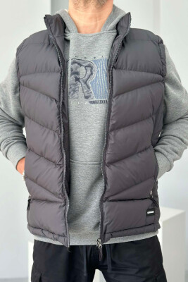 POCKET ONE COLOR MEN VEST DARK GREY/GEE 