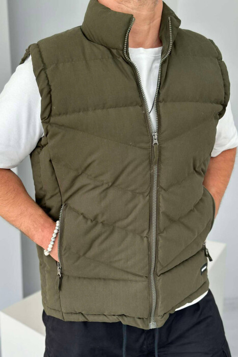 POCKET ONE COLOR MEN VEST GREEN/JESHILE - 3