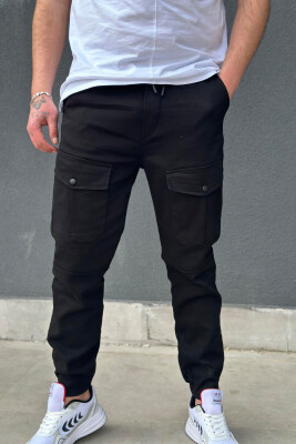 POCKET ONE COLOR WOMAN CARGO PANTS BLACK/ E ZEZE 