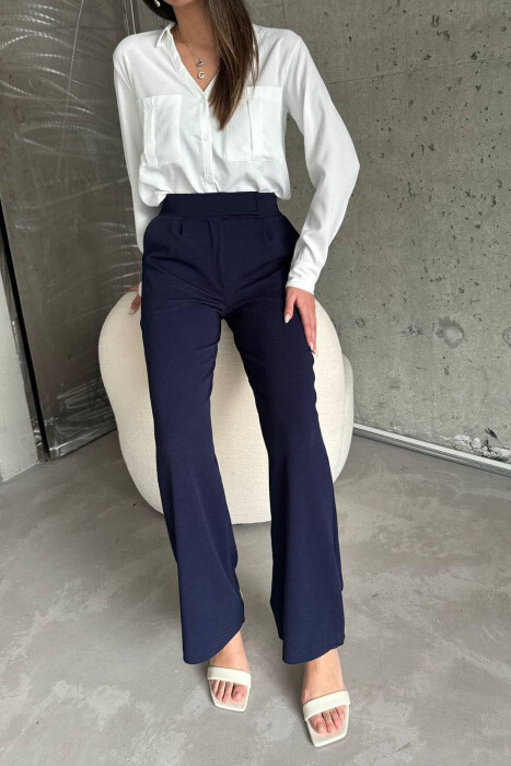 POCKET ONE COLOR WOMAN PANTS BLUE/BLU 