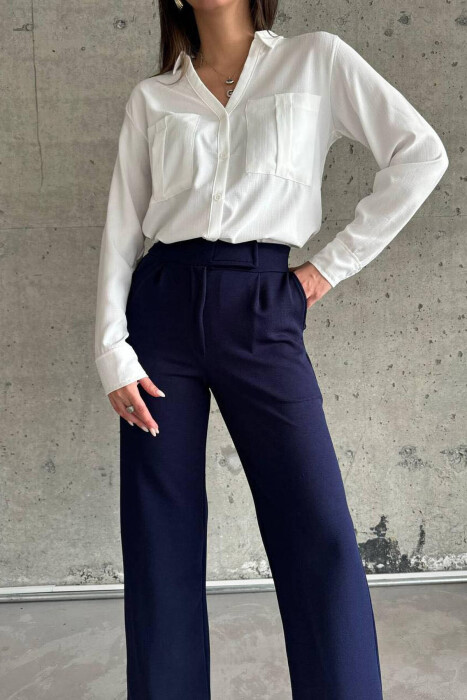 POCKET ONE COLOR WOMAN PANTS BLUE/BLU - 2