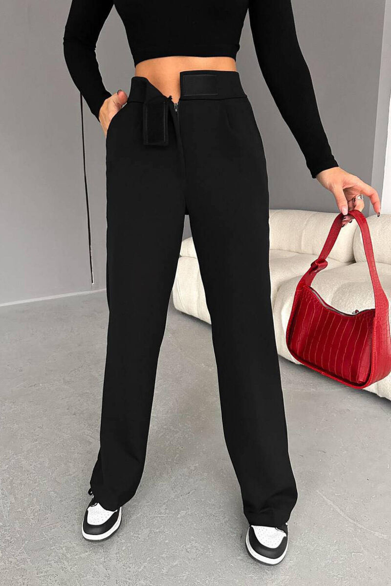 POCKET ONE COLOR WOMAN PANTS BLACK/ E ZEZE - 3