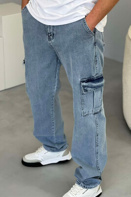 POCKET SIMPLE ONE COLOR CARGO MEN JEANS LIGHTBLUE/BZ 