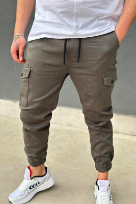 POCKET SIMPLE ONE COLOR MEN CARGO PANTS DARK GREY/GEE 