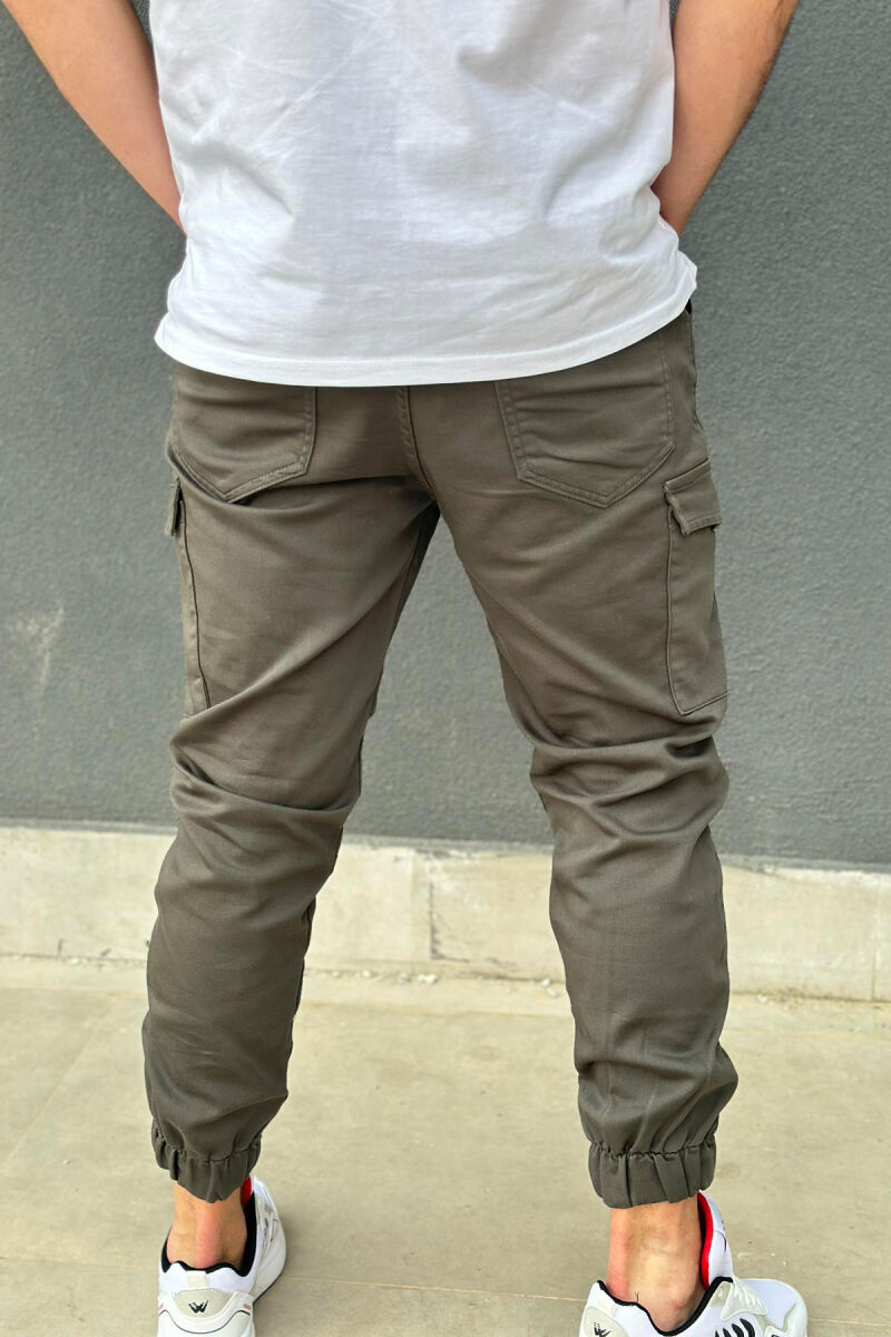 POCKET SIMPLE ONE COLOR MEN CARGO PANTS DARK GREY/GEE - 2