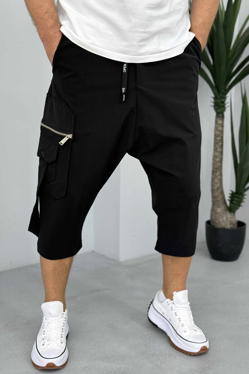 POCKETS DETAIL LACINGS MEN SHORT PANTS BLACK/ E ZEZE - 4