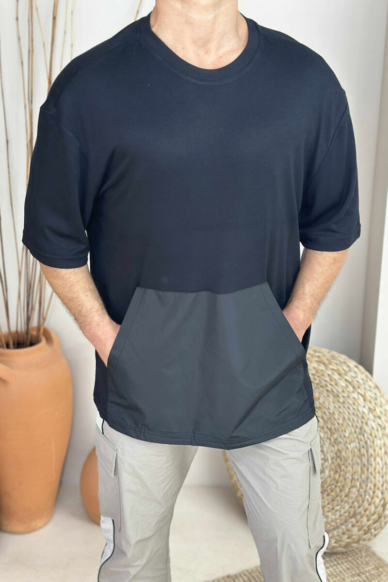 POCKETS DETAIL ONE COLOR MEN T-SHIRT BLACK/ E ZEZE - 3