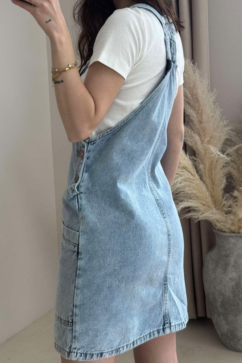 POCKETS DETAIL SHORT DENIM WOMEN DRESS LIGHTBLUE/BZ - 3