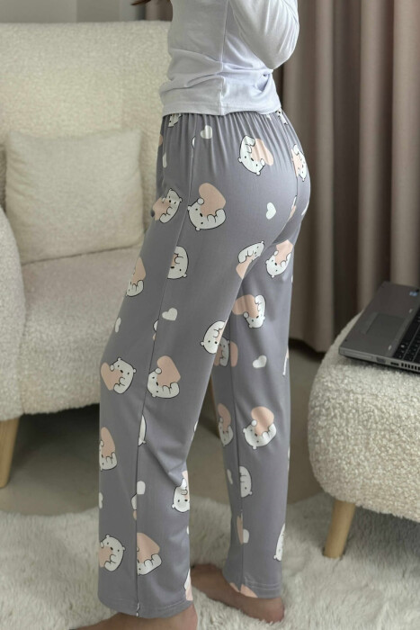 POLAR BEAR DESIGN BOW DETAIL WOMEN JOGGERS GREY/GRI - 4