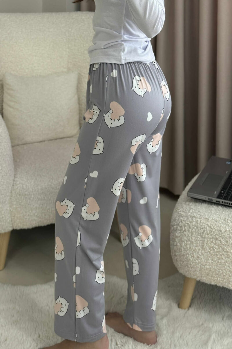 POLAR BEAR DESIGN BOW DETAIL WOMEN JOGGERS GREY/GRI - 4