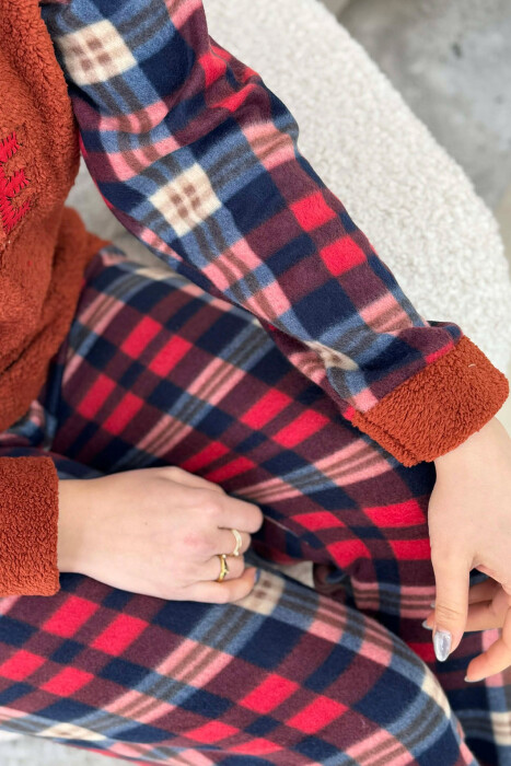 POLAR FRONT IMAGE SWEATSHIRT+SWEATPANTS WOMEN PYJAMAS BRICK/TULLE - 3