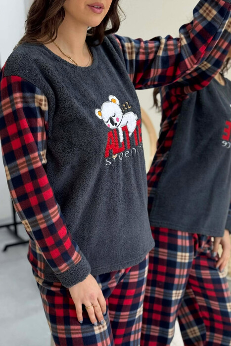 POLAR FRONT IMAGE SWEATSHIRT+SWEATPANTS WOMEN PYJAMAS DARK GREY/GEE - 3