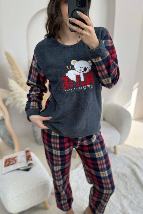 POLAR FRONT IMAGE SWEATSHIRT+SWEATPANTS WOMEN PYJAMAS DARK GREY/GEE - 4