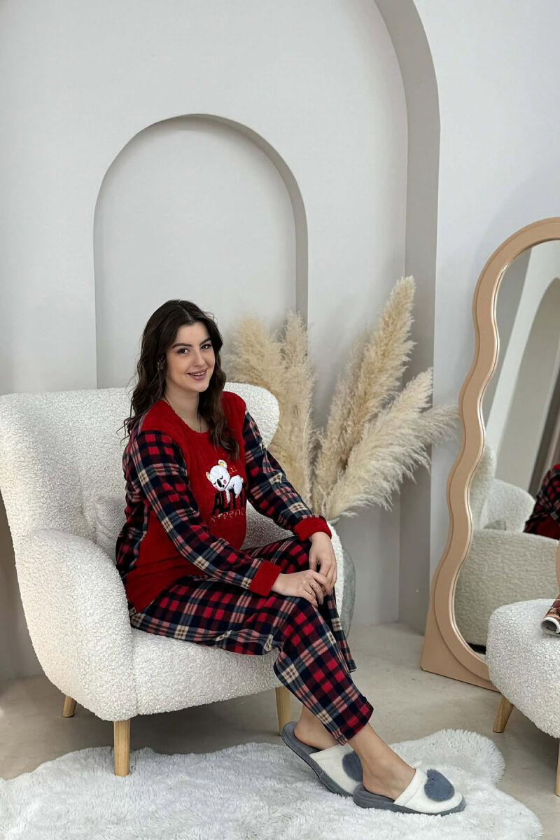 POLAR FRONT IMAGE SWEATSHIRT+SWEATPANTS WOMEN PYJAMAS RED/E KUQE - 1